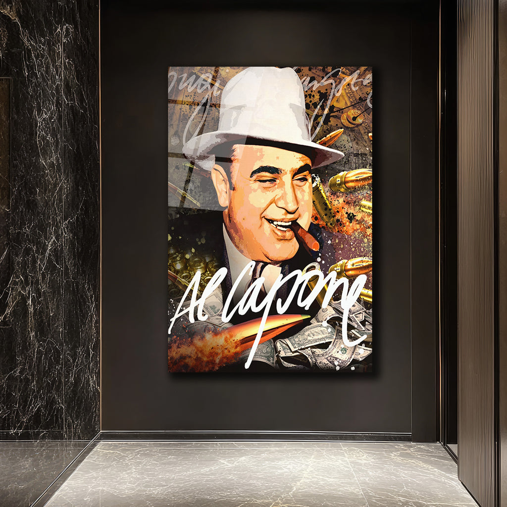 Al Capone Efsanesi Cam Tablo | Gangster Temalı Duvar Sanatı