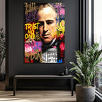 The Godfather Efsanevi Graffiti Portre Cam Tablo