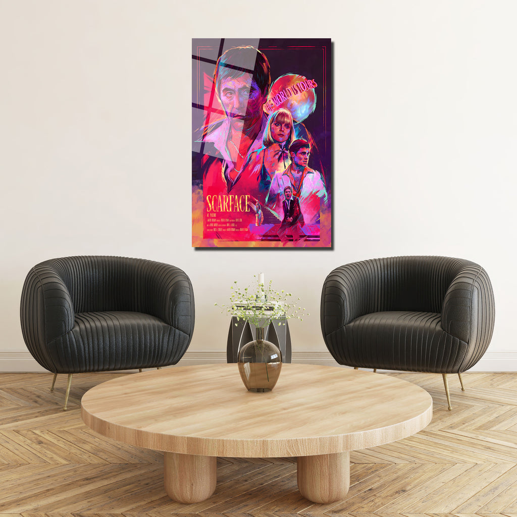 Scarface The World Is Yours Cam Tablo - Neon Sanat Duvar Dekoru