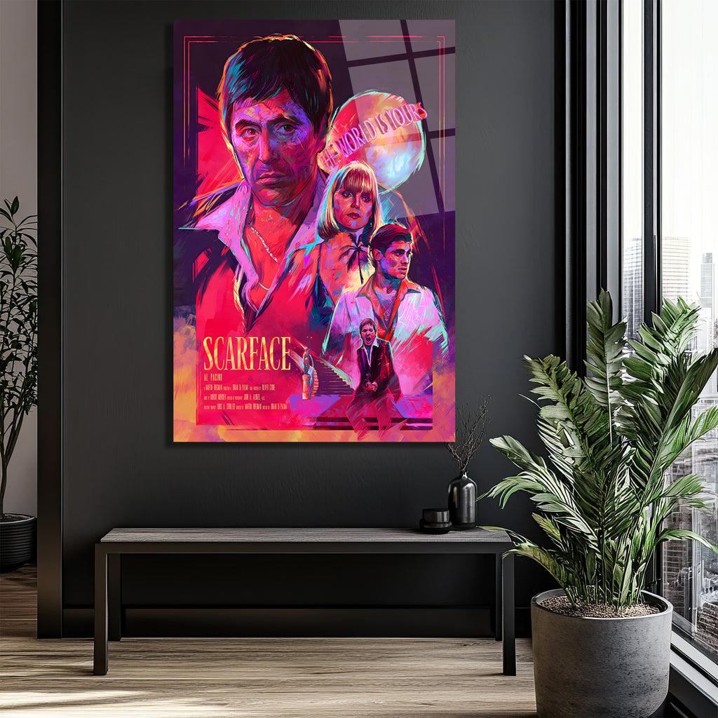 Scarface The World Is Yours Cam Tablo - Neon Sanat Duvar Dekoru