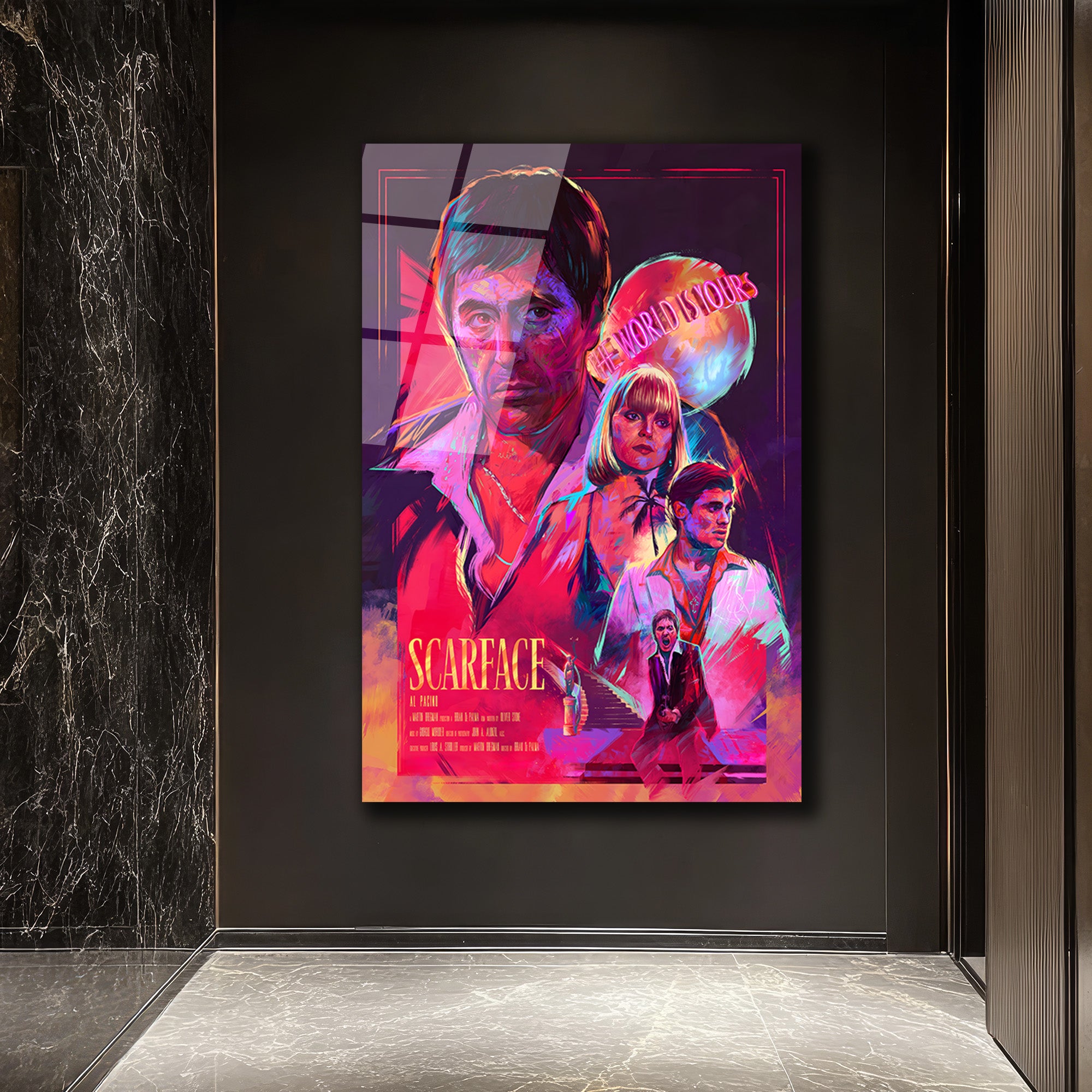 Scarface The World Is Yours Cam Tablo - Neon Sanat Duvar Dekoru