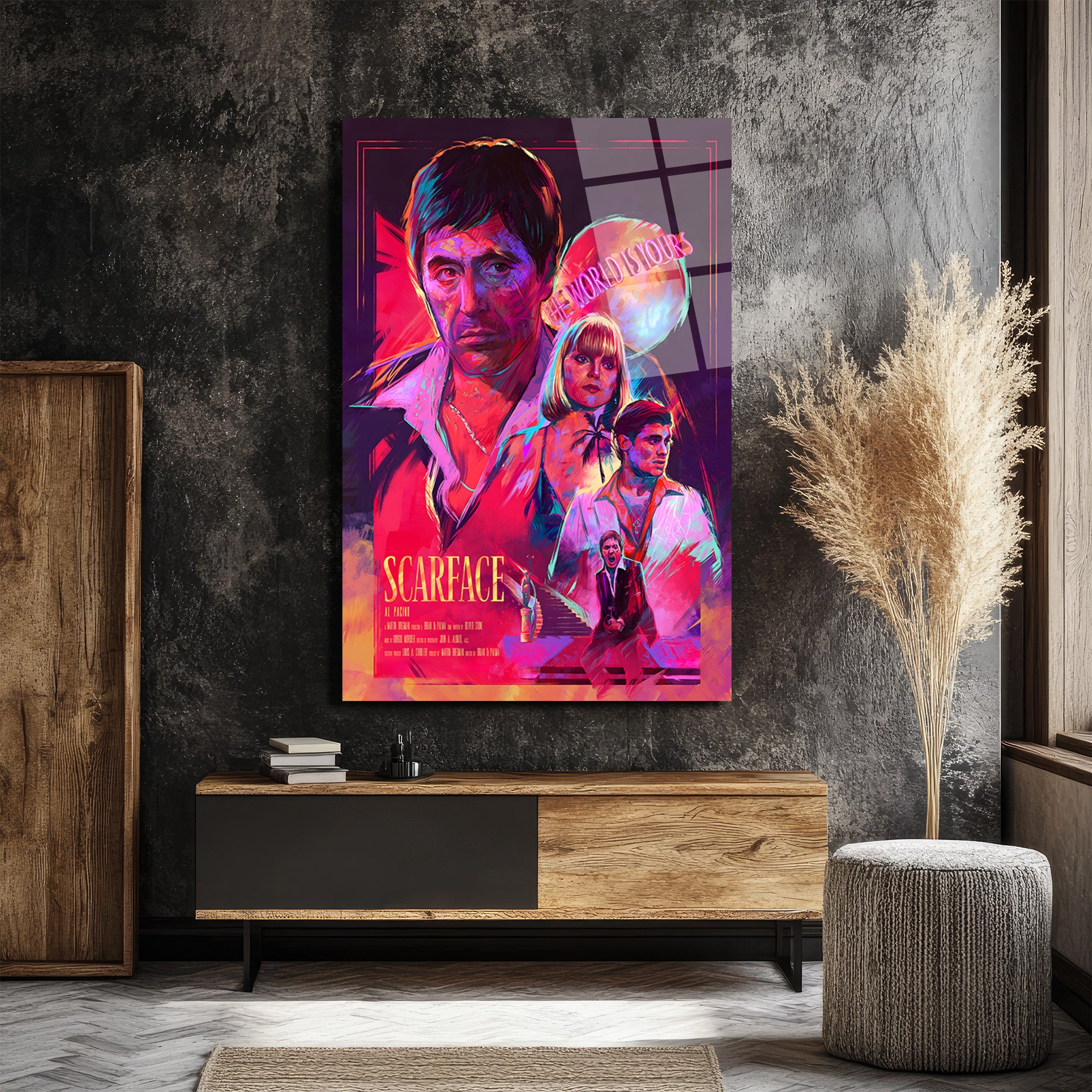 Scarface The World Is Yours Cam Tablo - Neon Sanat Duvar Dekoru