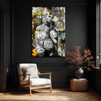 Demir Mike Tyson Kral Tacı ve Para Temalı Sanat Cam Tablo