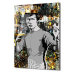 Efsane Bruce Lee Kral Taçlı Modern Cam Tablo