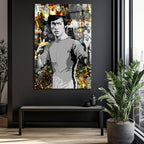 Efsane Bruce Lee Kral Taçlı Modern Cam Tablo