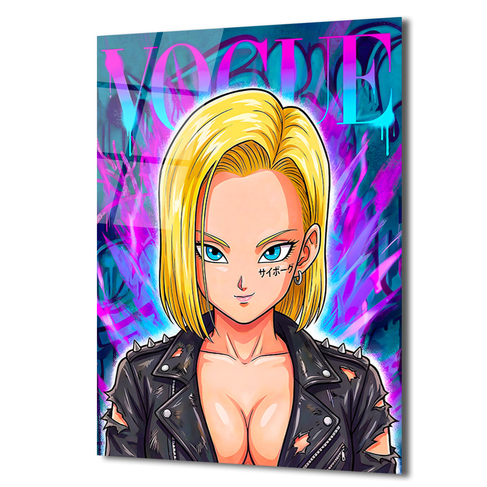 Android 18  Graffiti Cam Tablo: Asi Ruhun Modern Sanatla Buluşması