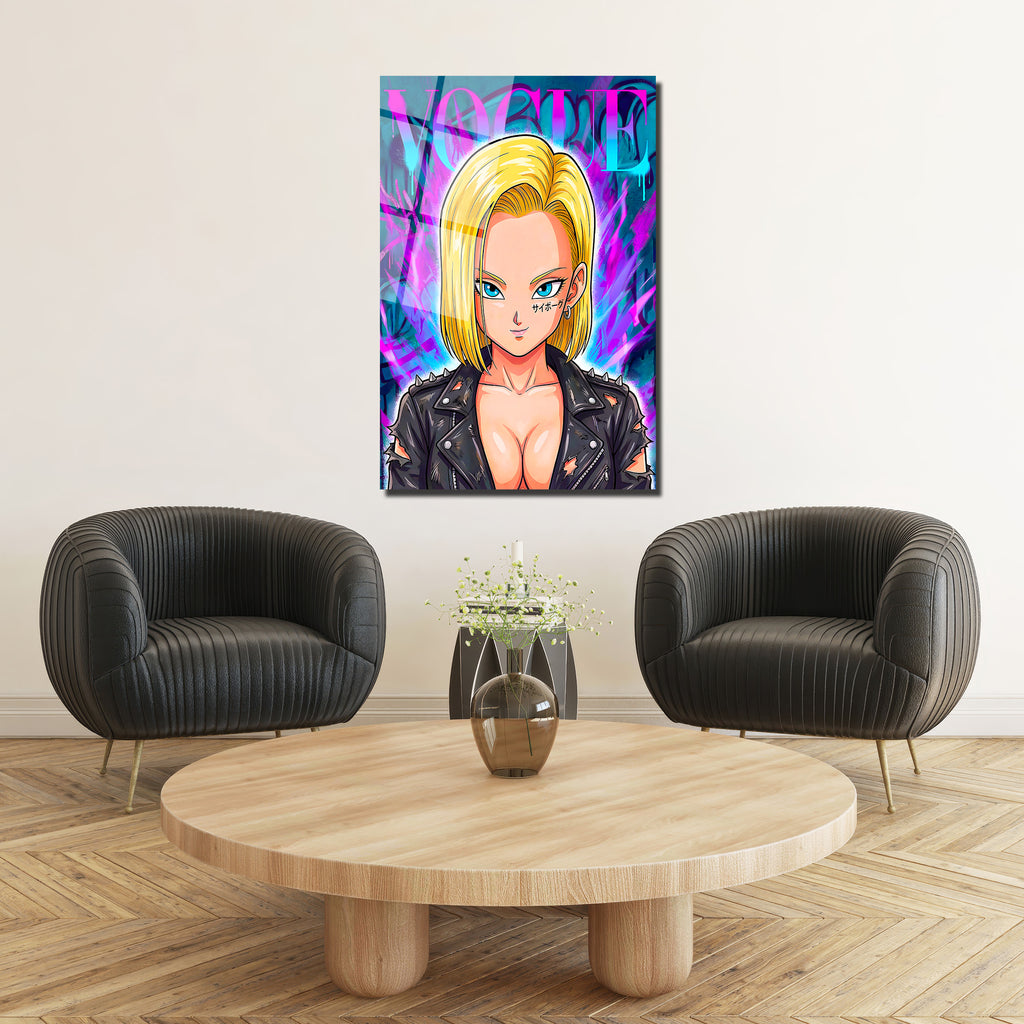 Android 18  Graffiti Cam Tablo: Asi Ruhun Modern Sanatla Buluşması