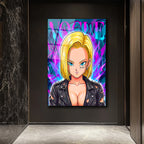 Android 18  Graffiti Cam Tablo: Asi Ruhun Modern Sanatla Buluşması