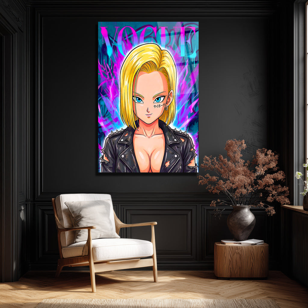 Android 18  Graffiti Cam Tablo: Asi Ruhun Modern Sanatla Buluşması