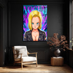 Android 18  Graffiti Cam Tablo: Asi Ruhun Modern Sanatla Buluşması
