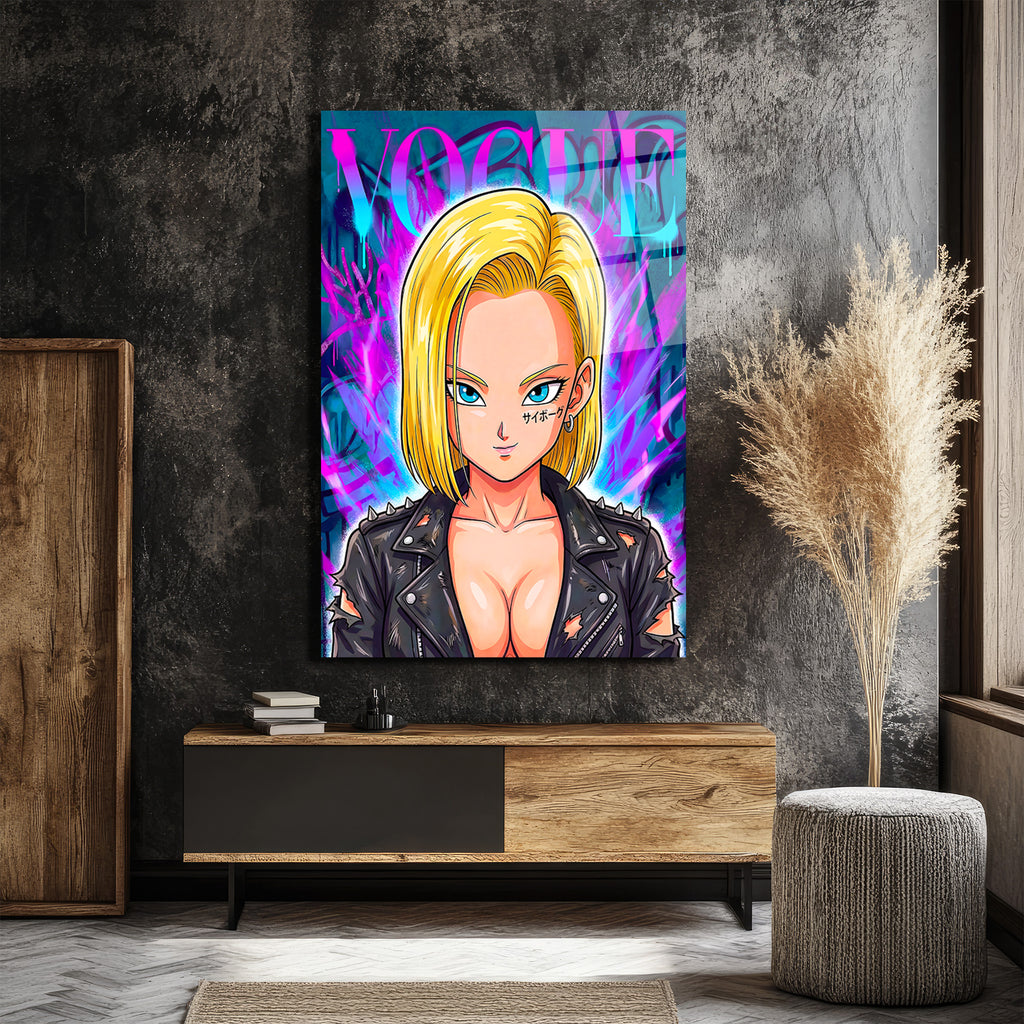 Android 18  Graffiti Cam Tablo: Asi Ruhun Modern Sanatla Buluşması