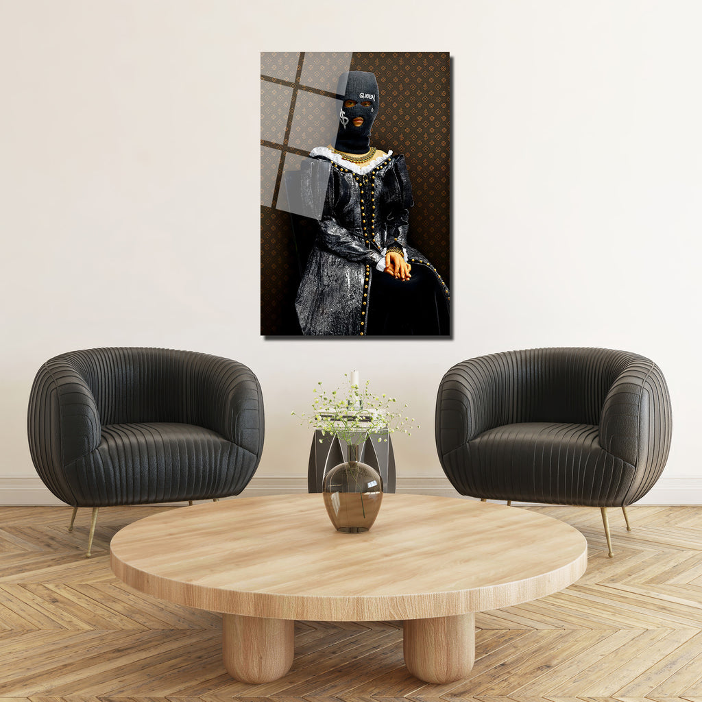 Kraliçe  Modern Sanat Cam Tablo