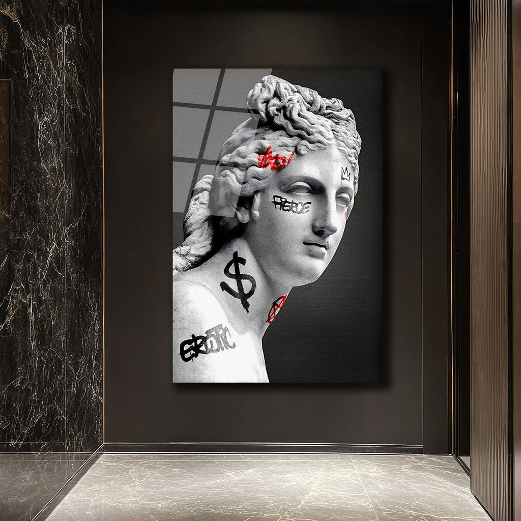 Asi Venüs Graffiti Sanat Cam Tablo