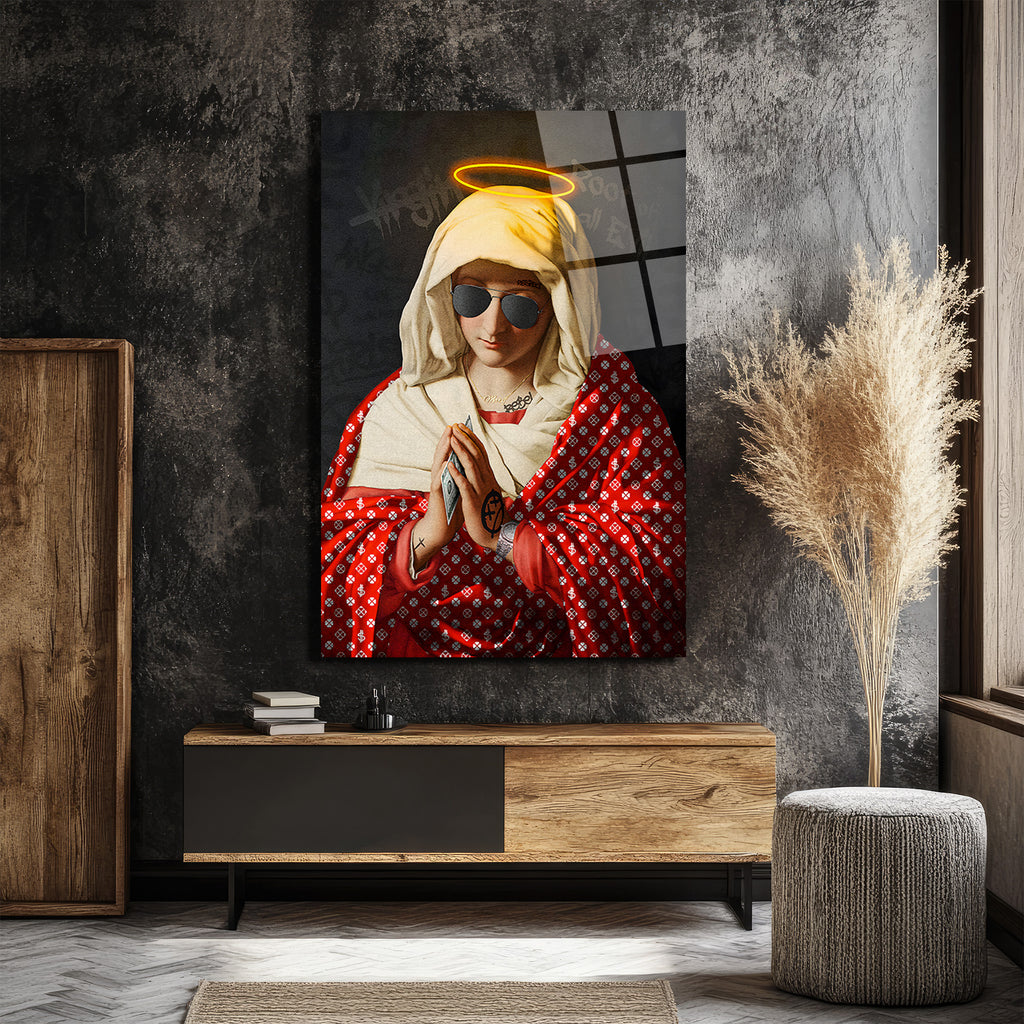 Asi Meryem Ana Pop Art Cam Tablo - Modern Sanat Duvar Dekoru