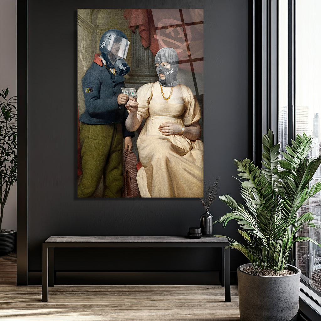 Asi Ruhlar: Modern Sanat ve Sokak Modası Cam Tablo