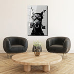 Asi Doberman ve Arkadaşı Modern Cam Tablo