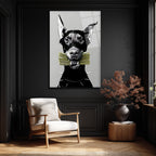 Para Getiren Güçlü Doberman Cam Tablo - Lüks ve Modern Duvar Sanatı