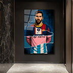 Lionel Messi Efsanesi: Parçalı Formalar Sanat Cam Tablo