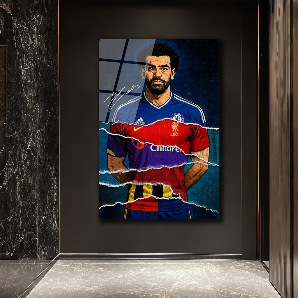 Mohamed Salah Kariyer Yolculuğu Cam Tablo | Futbol Efsanesi Sanatı