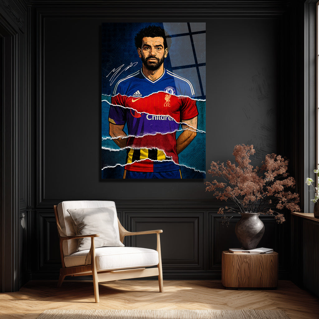 Mohamed Salah Kariyer Yolculuğu Cam Tablo | Futbol Efsanesi Sanatı
