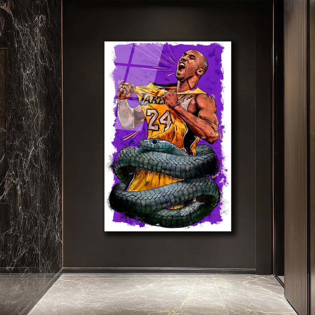 Kobe Bryant Black Mamba Efsanesi Cam Tablo