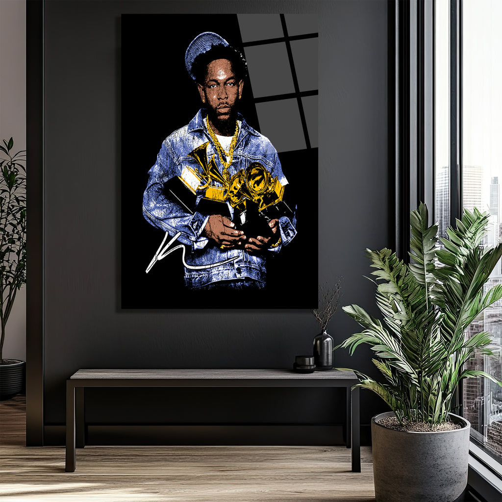 Kendrick Lamar Grammy Zaferi İkonik Cam Tablo