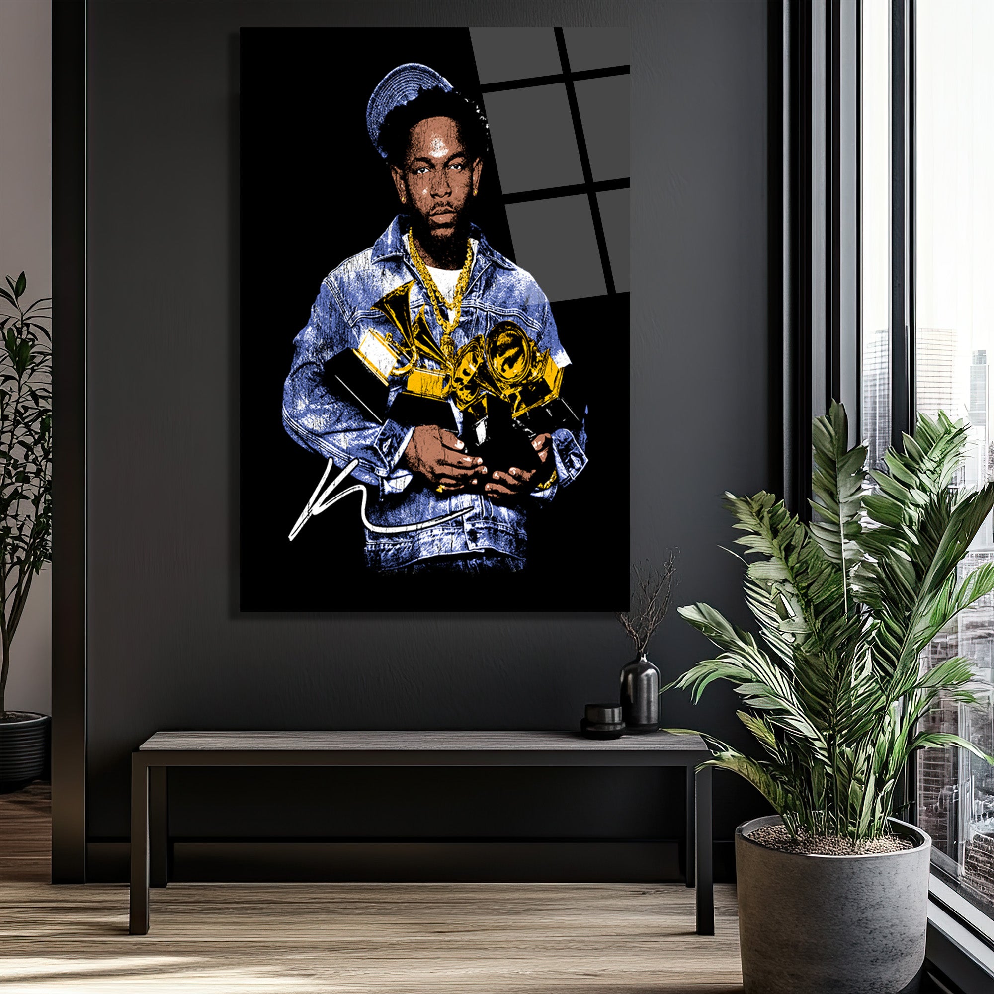 Kendrick Lamar Grammy Zaferi İkonik Cam Tablo