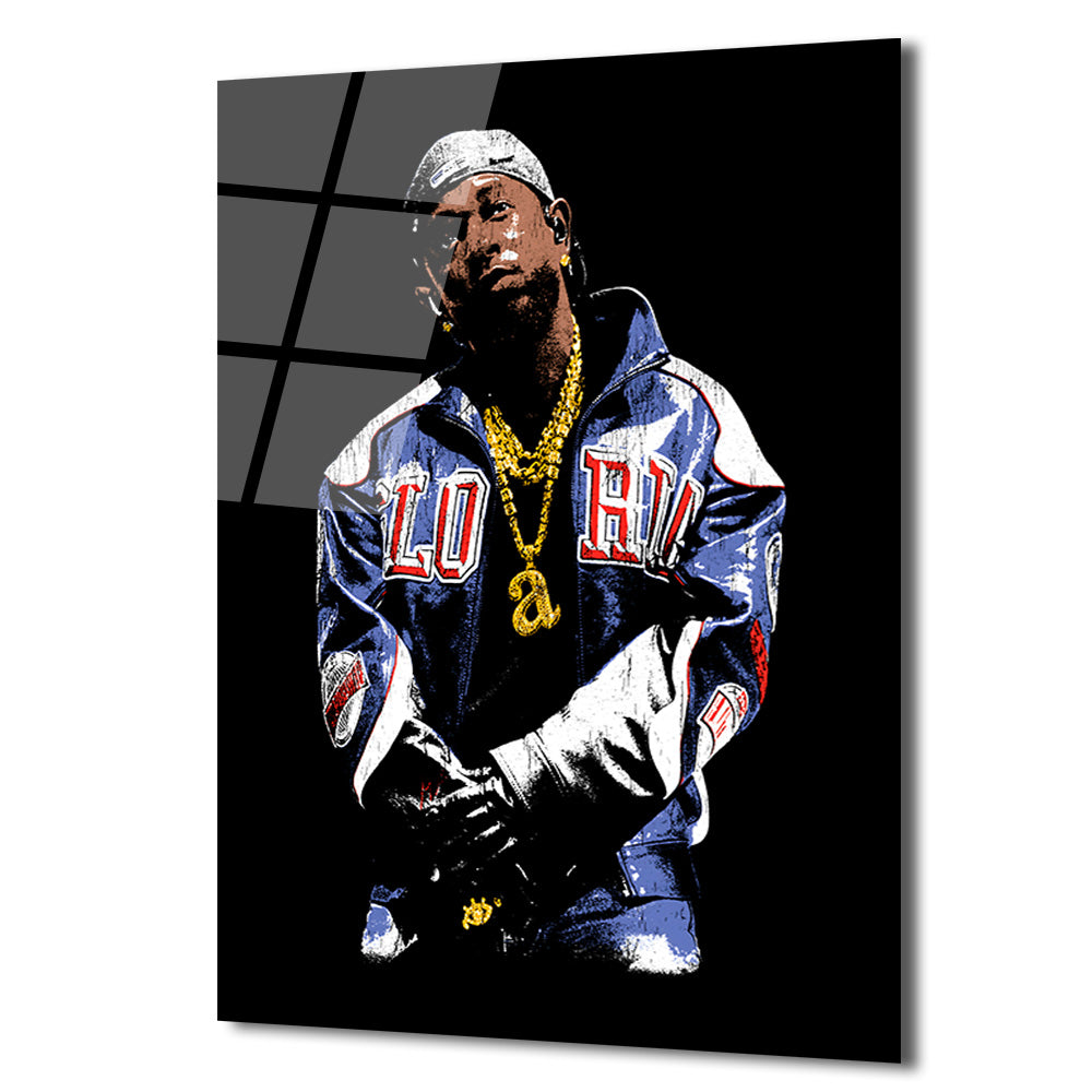 Urban Hip-Hop Tarzı Altın Zincirli Cam Tablo