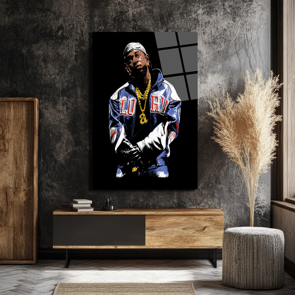 Urban Hip-Hop Tarzı Altın Zincirli Cam Tablo