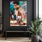Muhammed Ali Efsanesi Soyut Sanat Cam Tablo