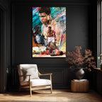 Muhammed Ali Efsanesi Soyut Sanat Cam Tablo
