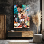 Muhammed Ali Efsanesi Soyut Sanat Cam Tablo