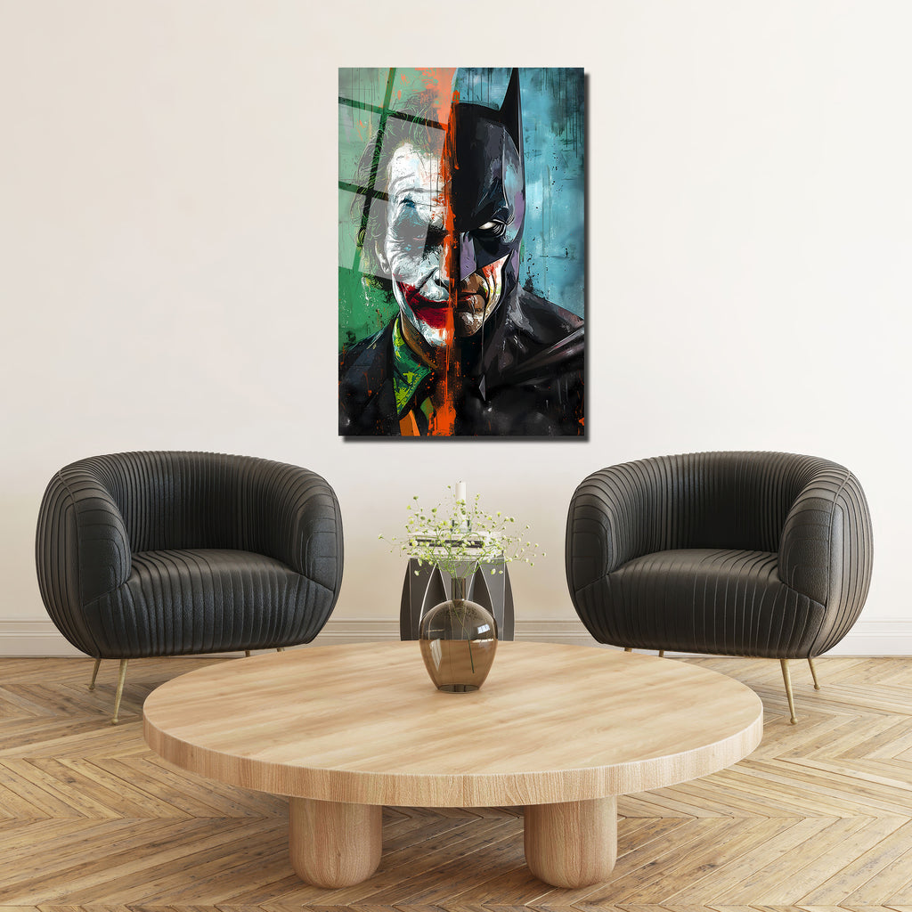 Batman Joker Dengeleyici Güçler Sanatsal Cam Tablo
