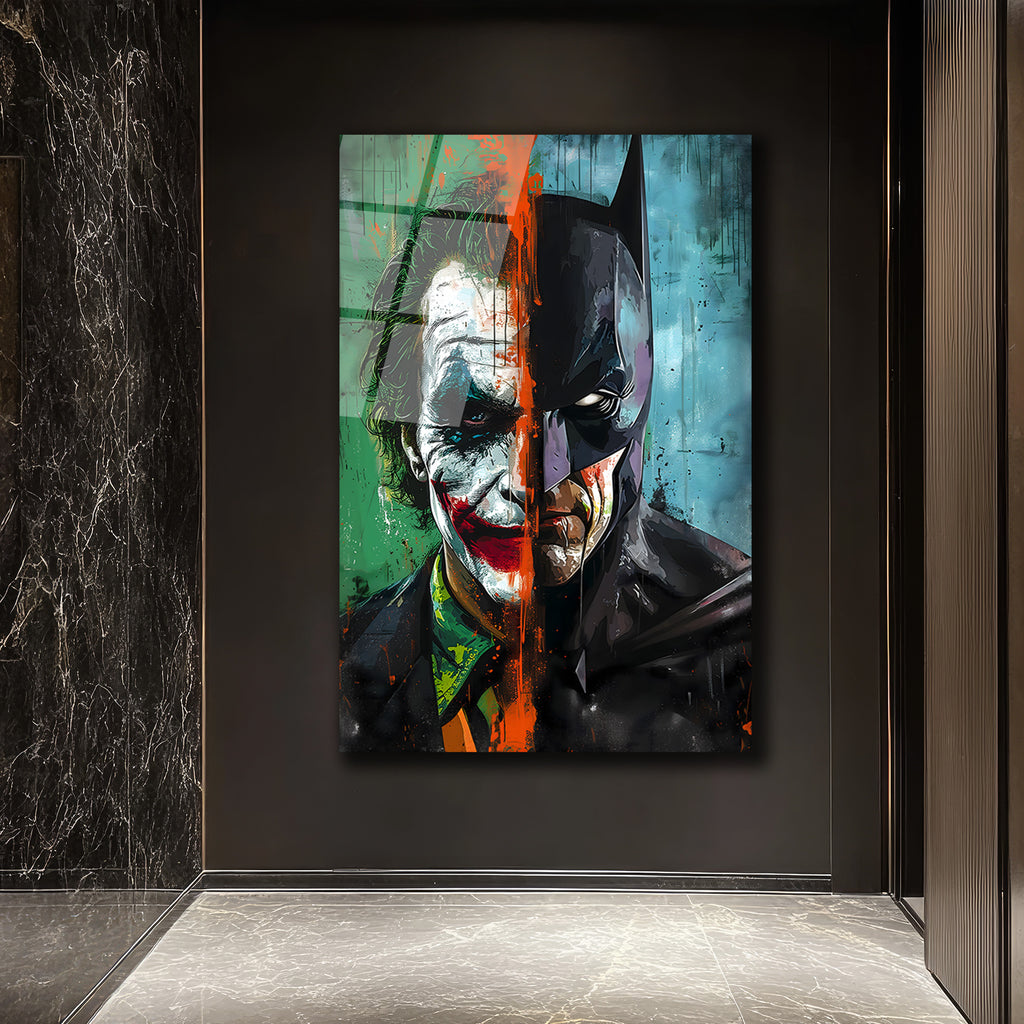 Batman Joker Dengeleyici Güçler Sanatsal Cam Tablo
