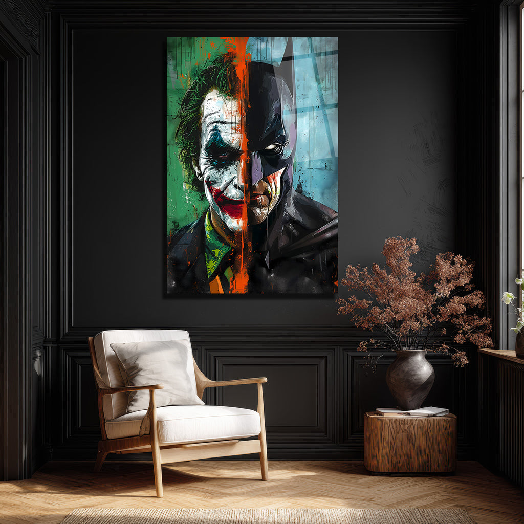 Batman Joker Dengeleyici Güçler Sanatsal Cam Tablo