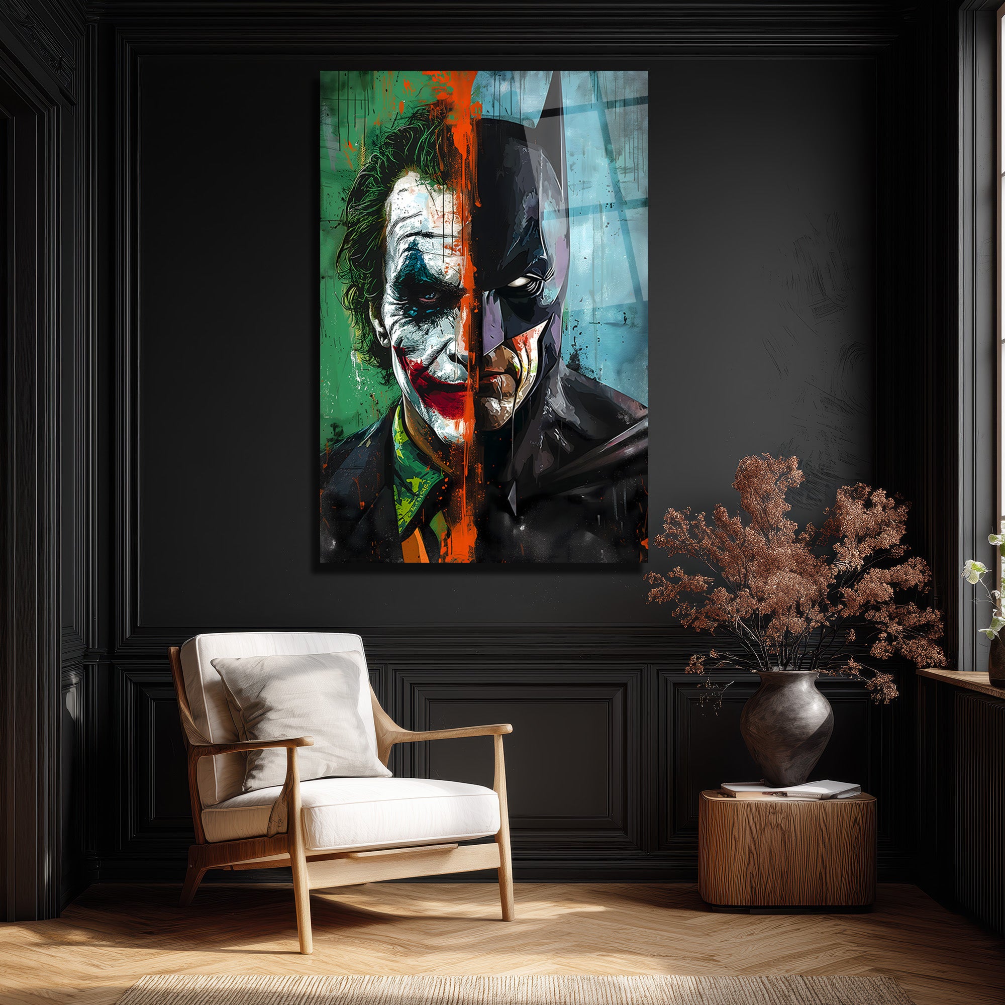 Batman Joker Dengeleyici Güçler Sanatsal Cam Tablo