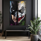Batman ve Joker Düellosu Sanatsal Cam Tablo