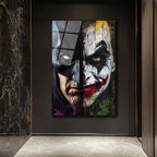 Batman ve Joker Düellosu Sanatsal Cam Tablo