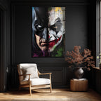 Batman ve Joker Düellosu Sanatsal Cam Tablo