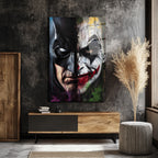 Batman ve Joker Düellosu Sanatsal Cam Tablo