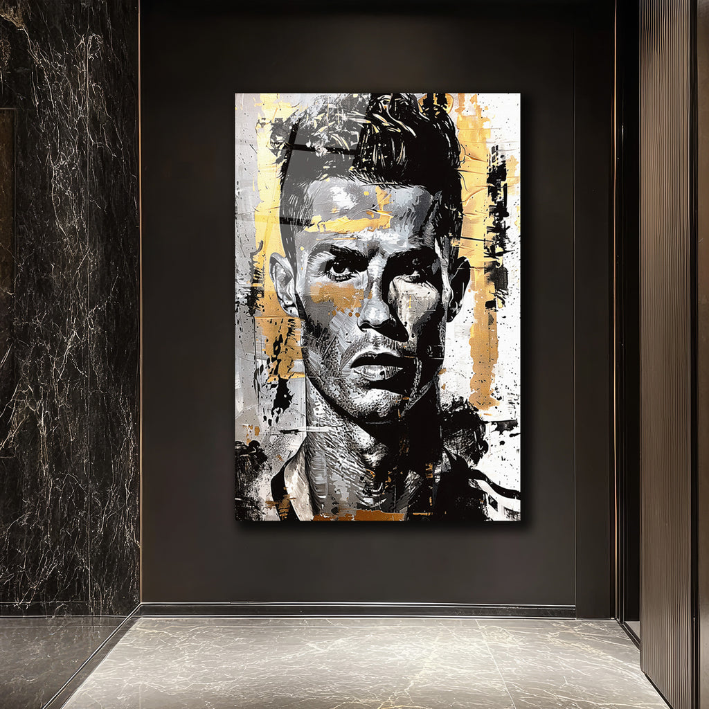 Altın Vuruş: Ronaldo Graffiti Cam Tablo