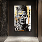 Altın Vuruş: Ronaldo Graffiti Cam Tablo