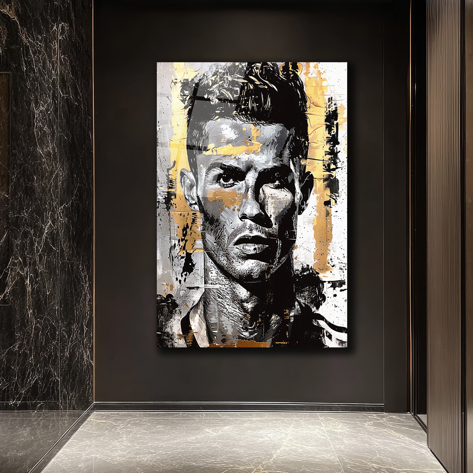 Altın Vuruş: Ronaldo Graffiti Cam Tablo