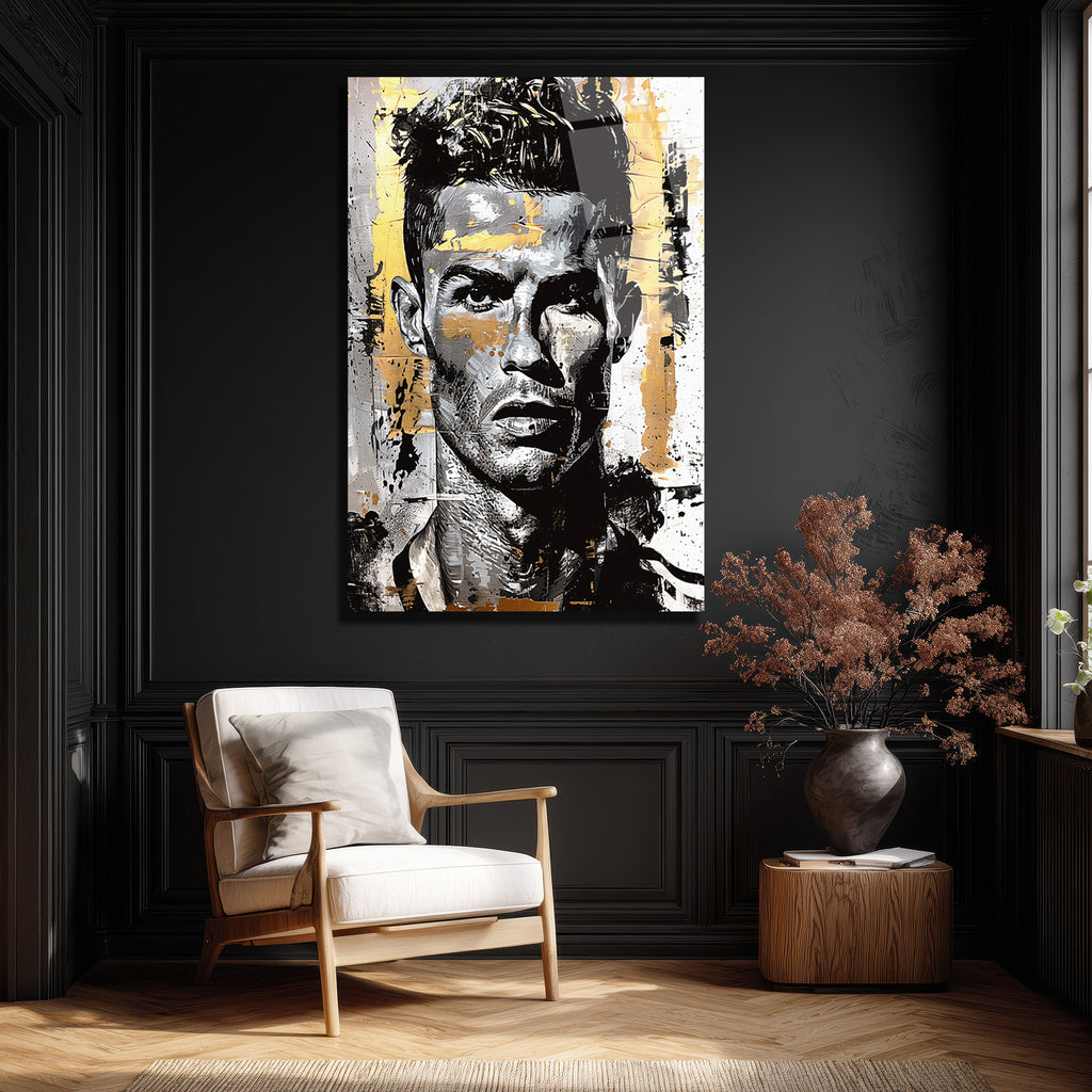 Altın Vuruş: Ronaldo Graffiti Cam Tablo