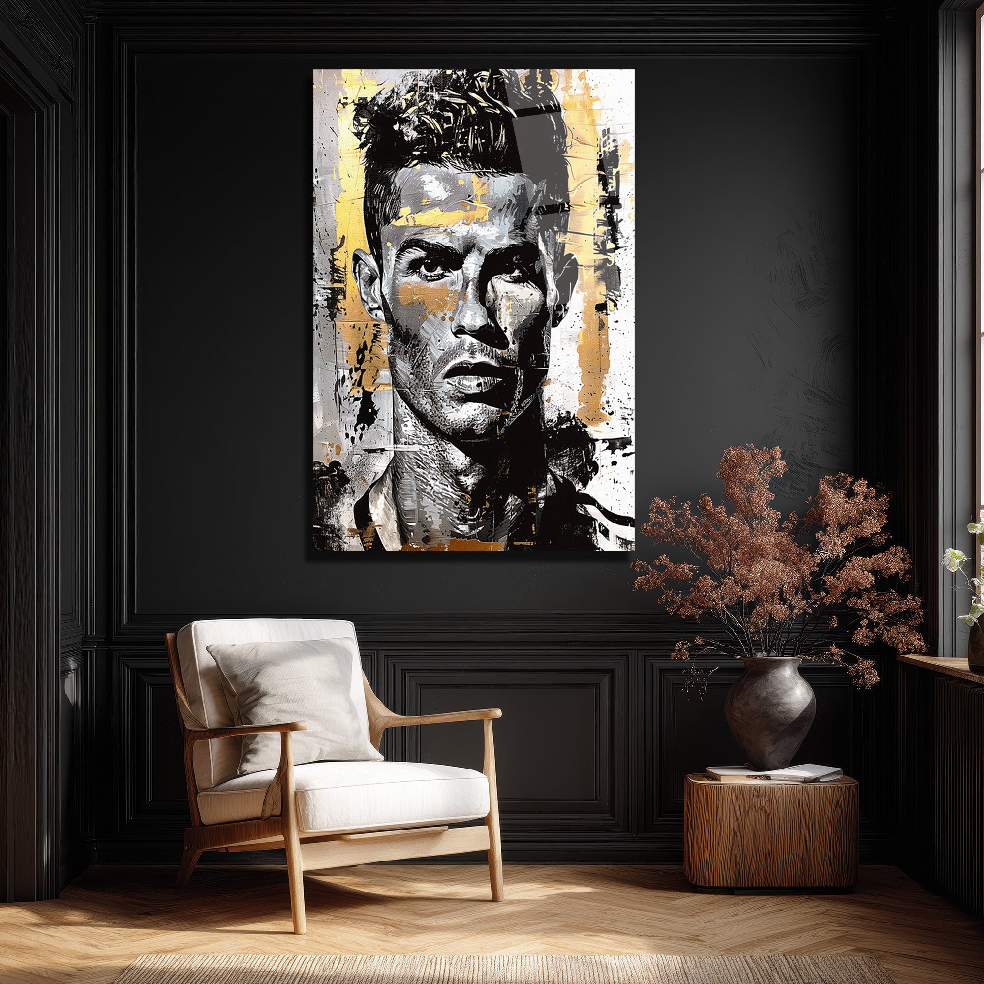 Altın Vuruş: Ronaldo Graffiti Cam Tablo