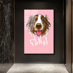 Fan #1 Neşeli Köpek Tasarımlı Temperli Cam Tablo