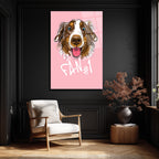 Fan #1 Neşeli Köpek Tasarımlı Temperli Cam Tablo