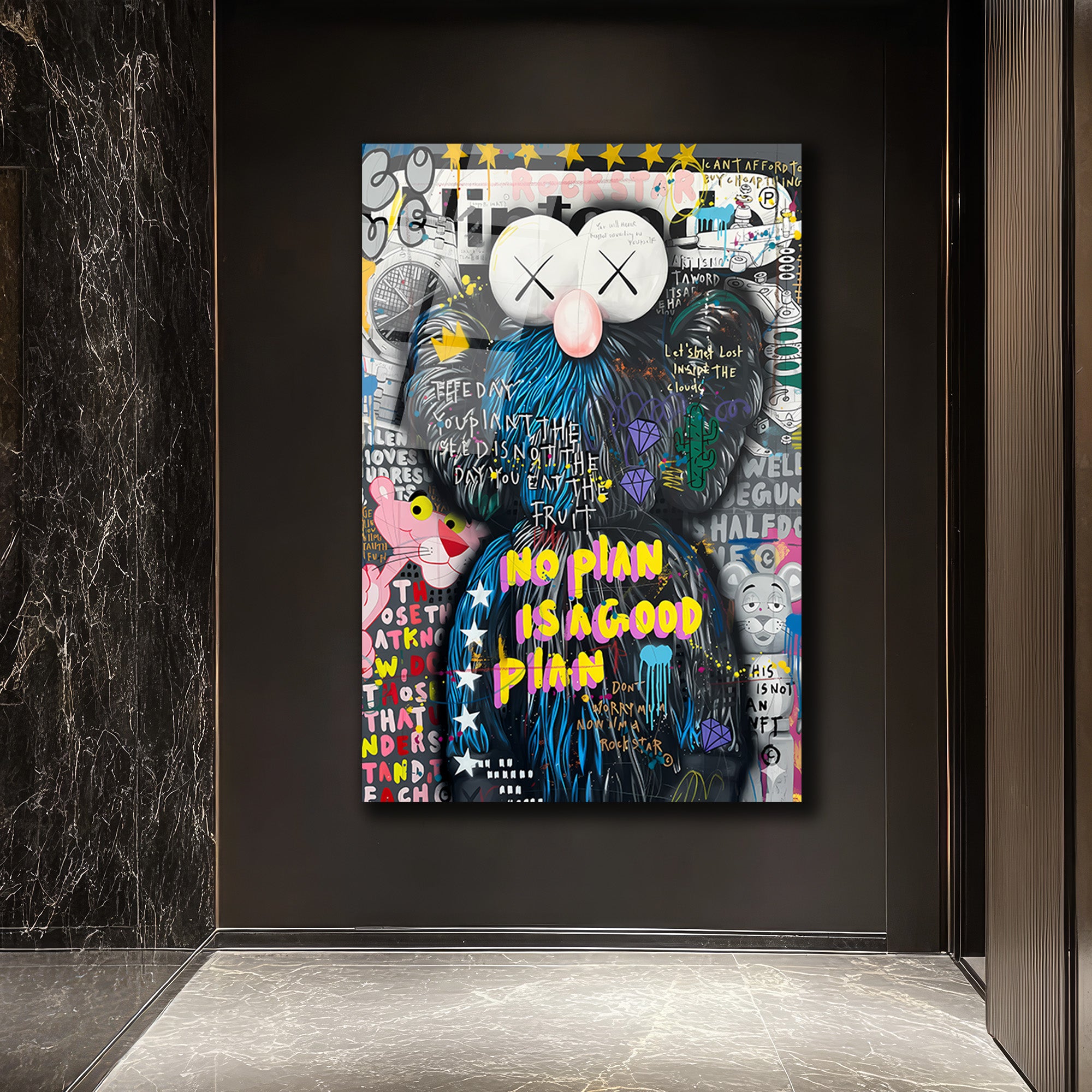 Urban Pop Art  Temalı Cam Tablo - No Plan İyi Bir Plan