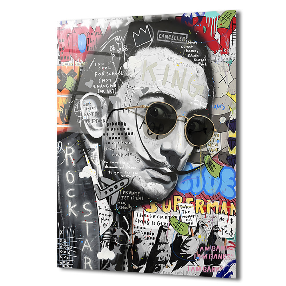 Dalí Rockstar Pop Art Cam Tablo: Modern Sanatın Cesur Yorumu