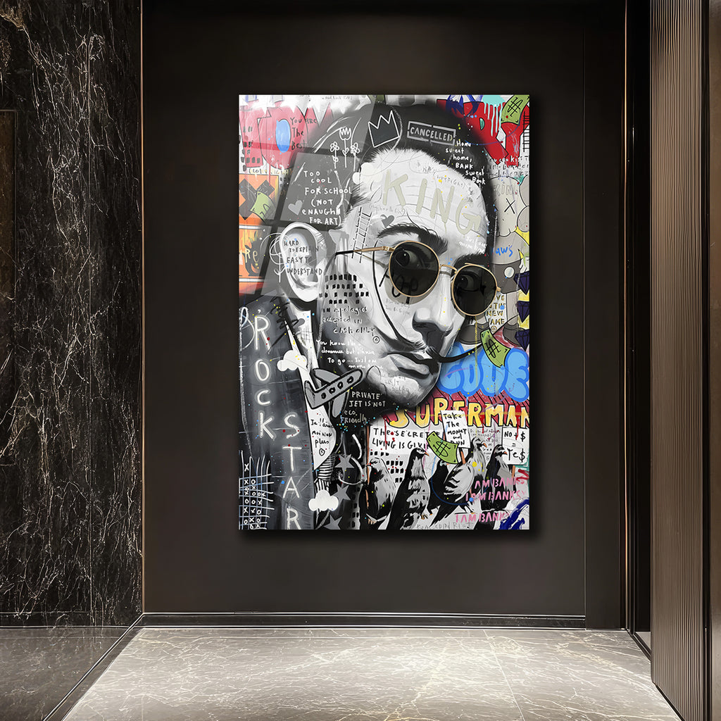 Dalí Rockstar Pop Art Cam Tablo: Modern Sanatın Cesur Yorumu